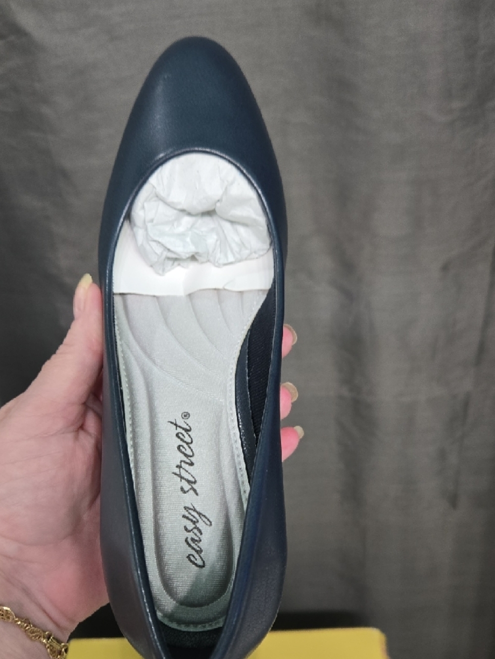 Navy Round-Toe Heels - Picture 10 of 11